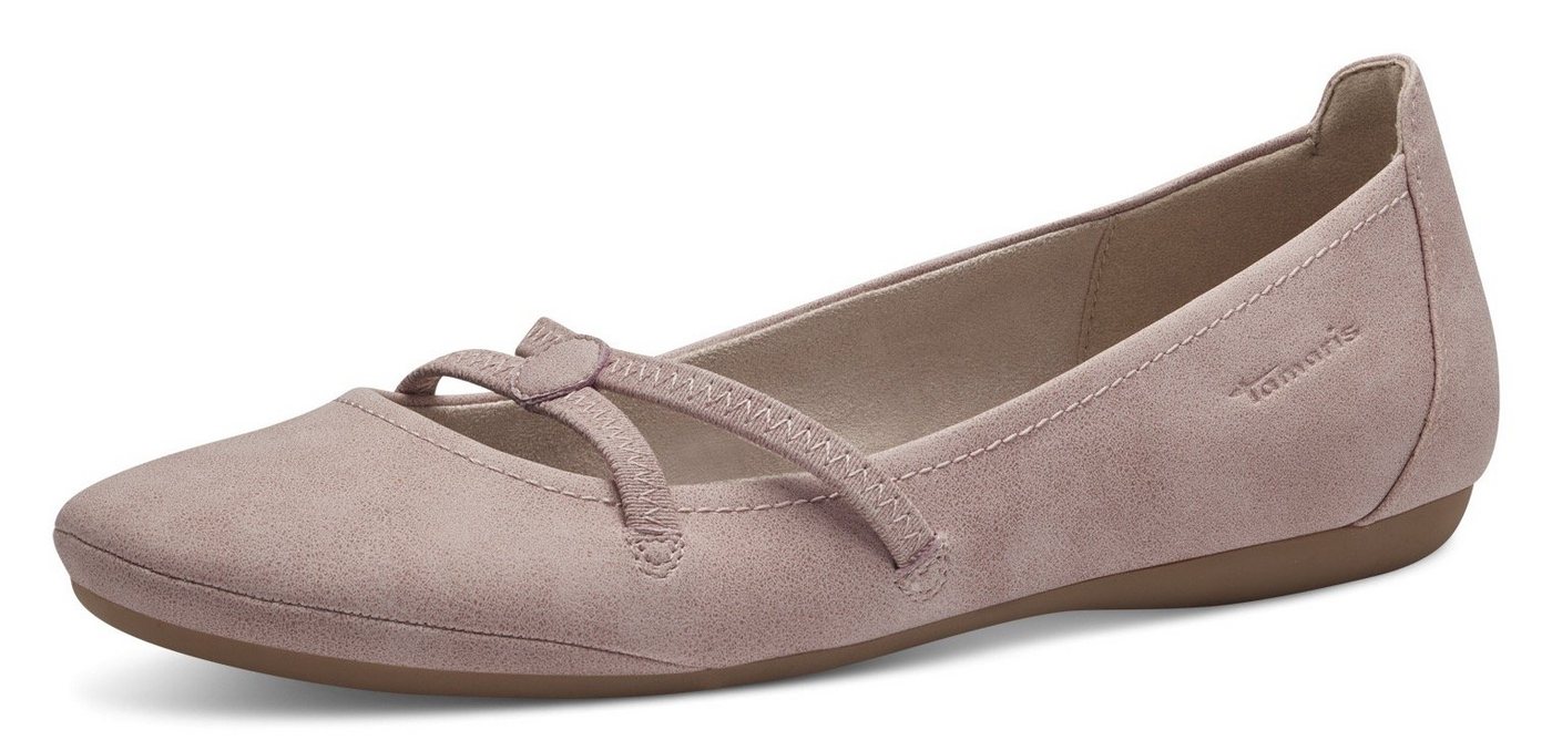 tamaris Caterina Ballerina Flats, Festtagsmode, Slipper mit Gummizugriemchen
