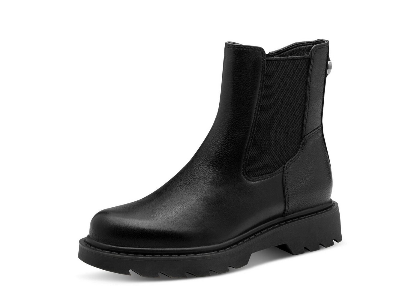 tamaris Chelseaboots, Blockabsatz, Stiefelette mit Stretcheinsatz an der Außenseite