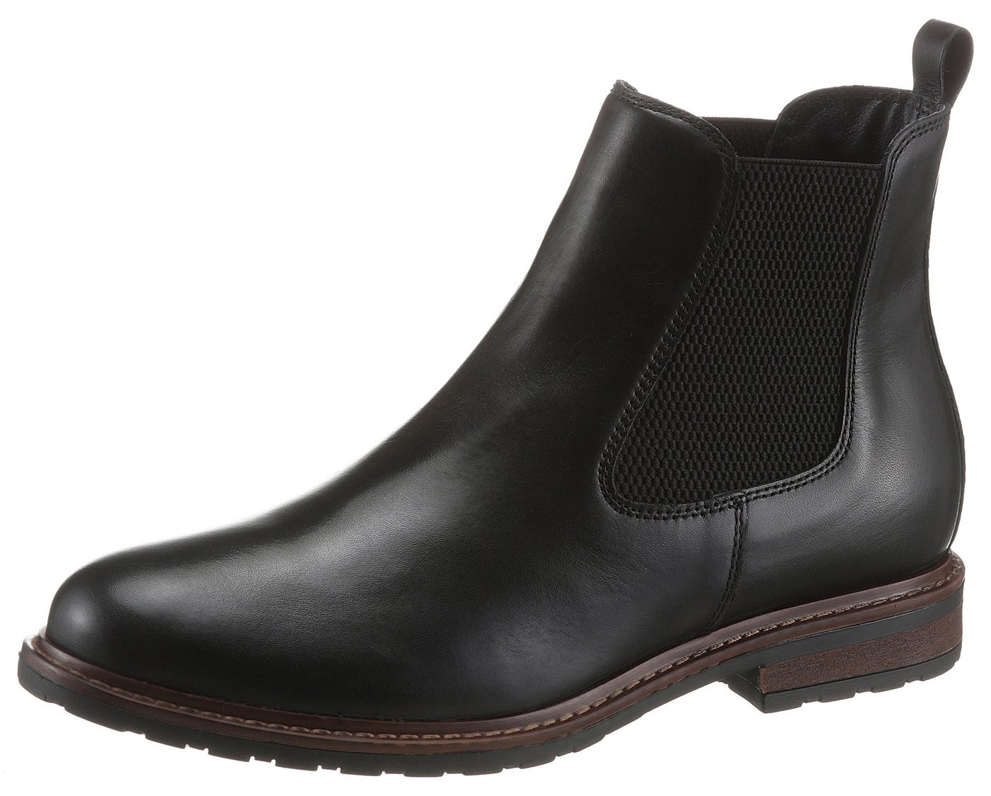 tamaris Chelseaboots,Blockabsatz,Businessschuh,Bequemschuh, klassischer Look, schmale Form