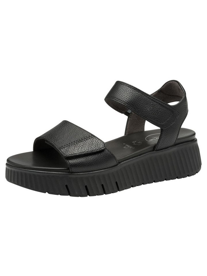 tamaris WIDE FIT MultiAdjustable, comfortFit aus Leder Sandale comfortFit (schwarz)