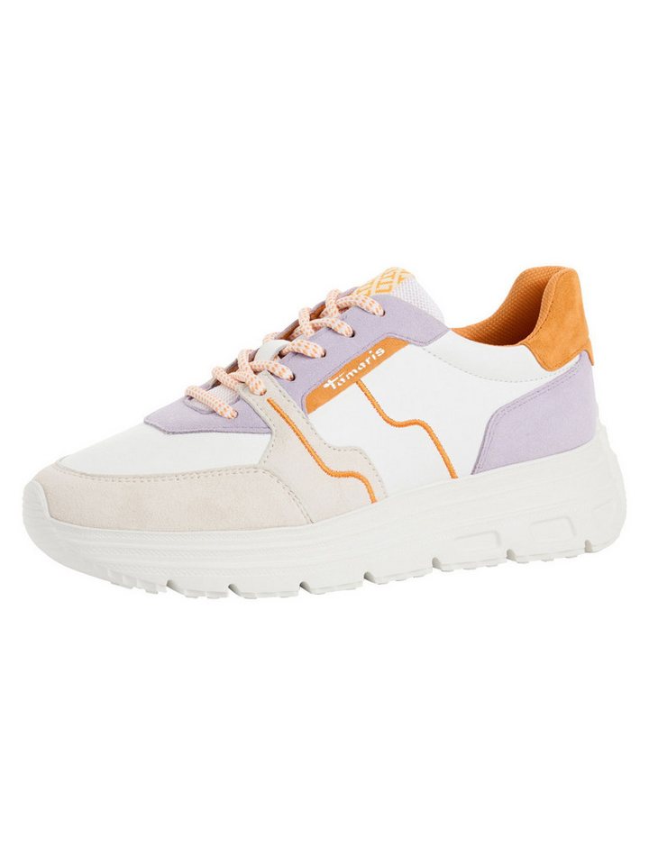 tamaris COMFORT-Lining, Removable Sock mit Schnürsenkel Sneaker COMFORT-Lining (orange/weiß)