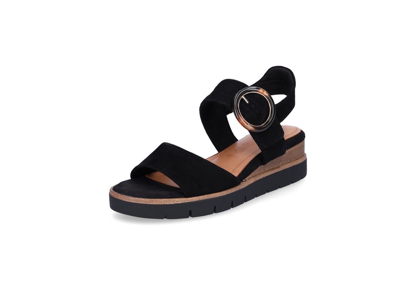 tamaris Damen Keilsandalette schwarz Sandale