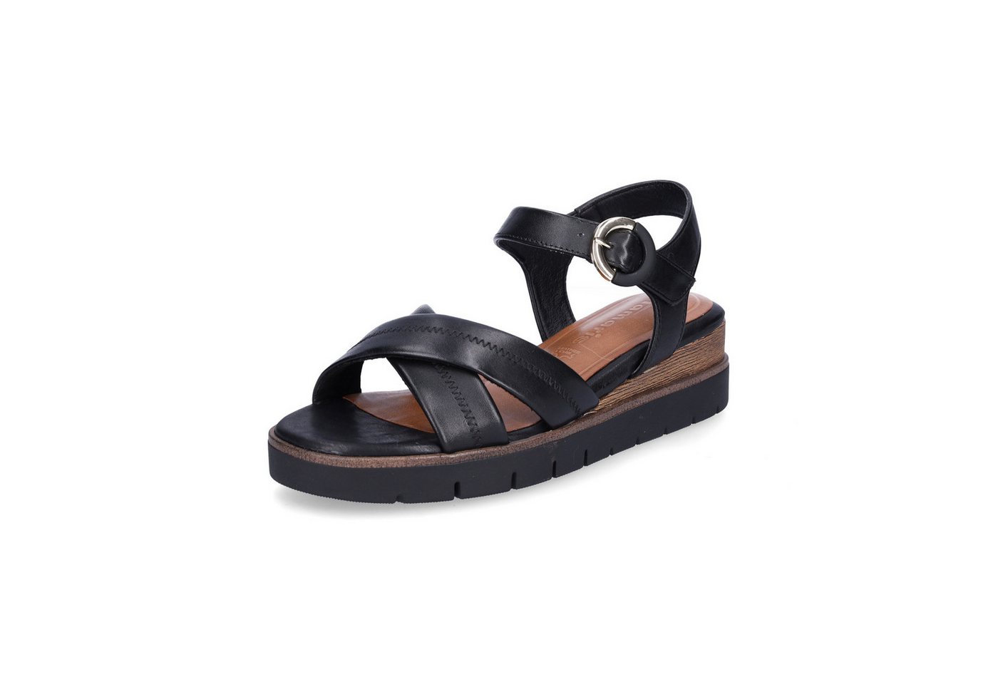 tamaris Damen Keilsandalette schwarz Sandale (schwarz)
