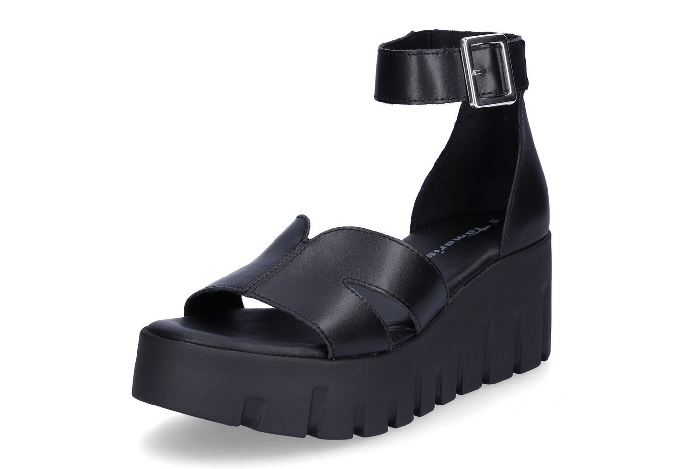 tamaris Damen Plateau Sandalette schwarz Sandale