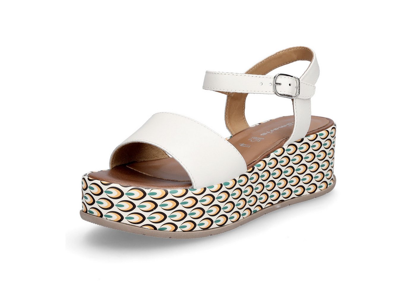 tamaris Damen Plateau Sandalette weiß Sandale