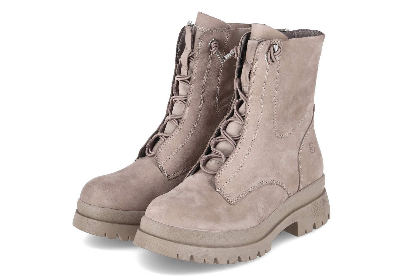 tamaris 1-25253-45/341 Damen Leder und Synthetik taupe Schnürstiefel
