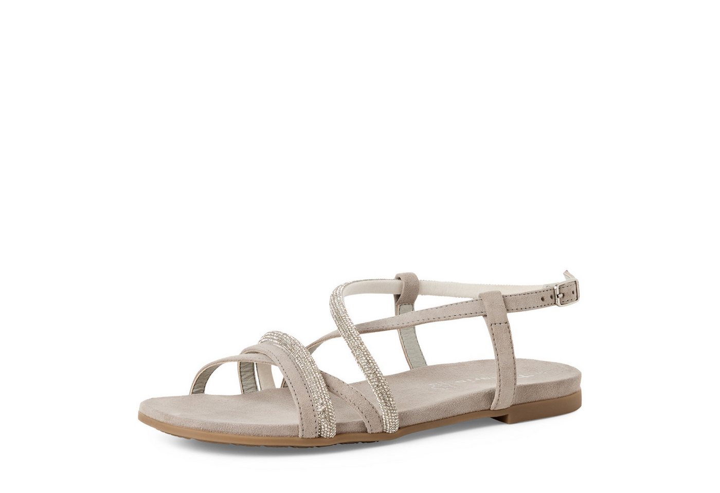 tamaris Riemchensandale Sommerschuh, Sandalette mit feinen Riemchen (grau)