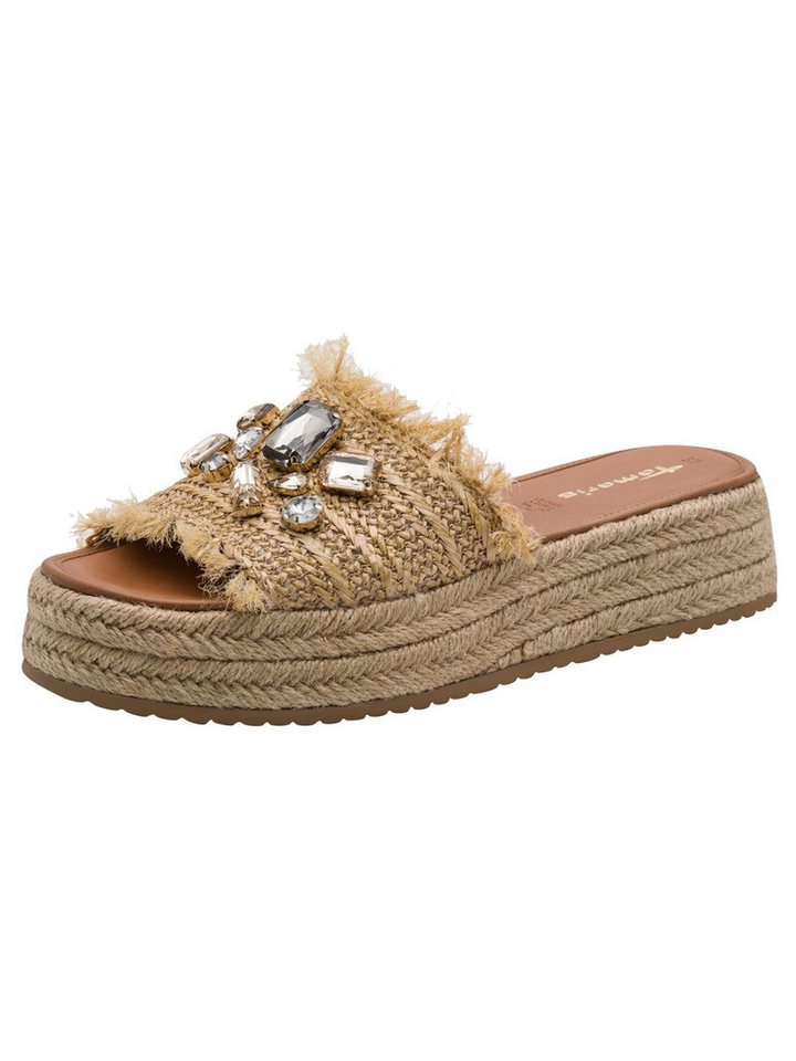 tamaris Frauen kein Absatz 1-27214-46 Keilpantolette (beige/braun)