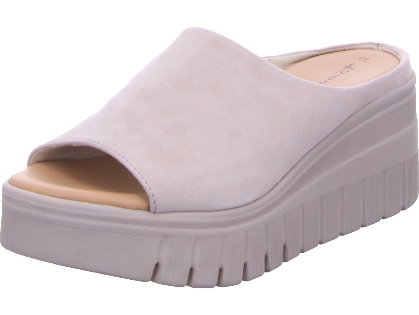 tamaris Keilpantolette echtes Leder (beige)