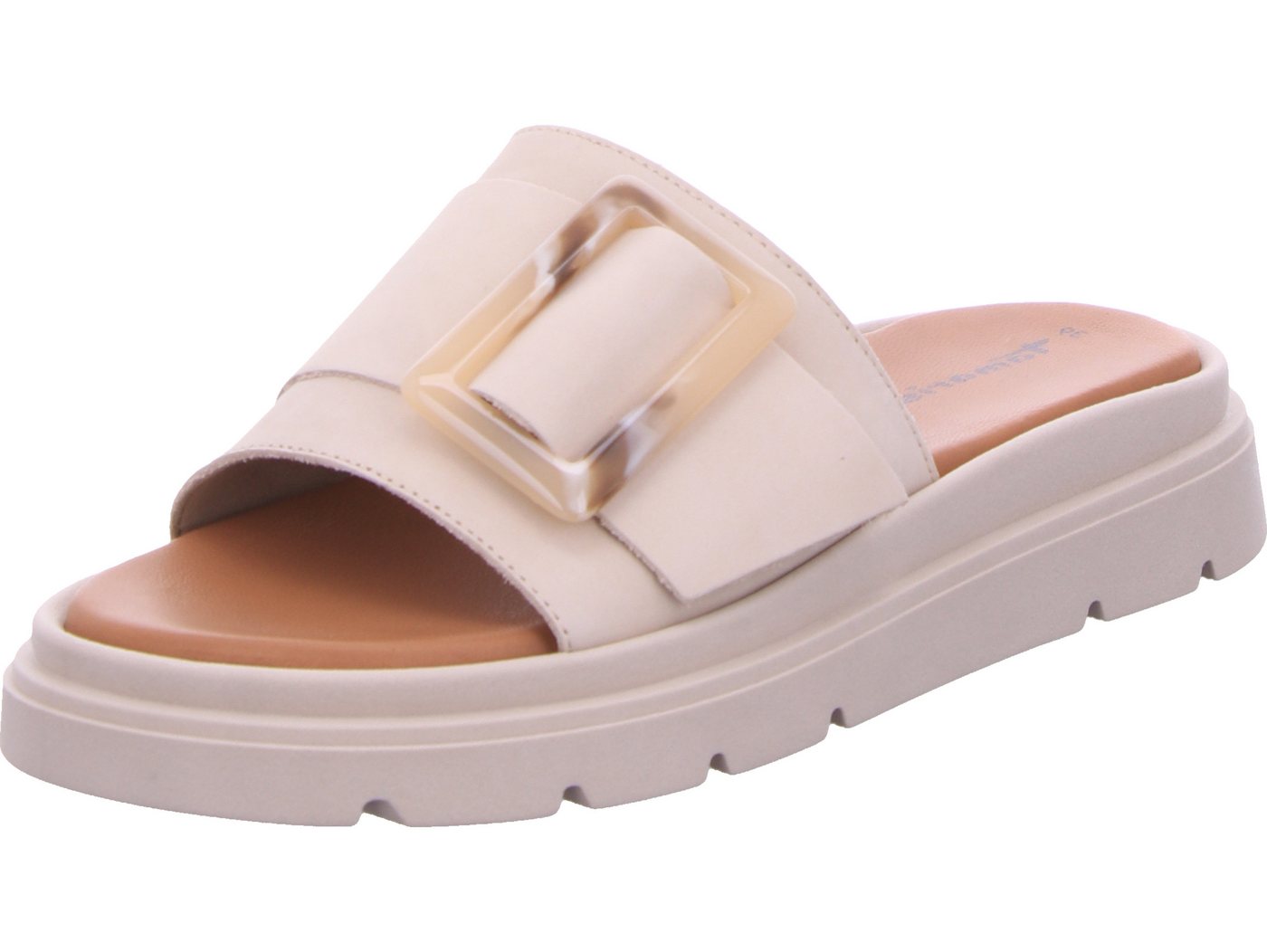 tamaris Keilpantolette echtes Leder (beige)