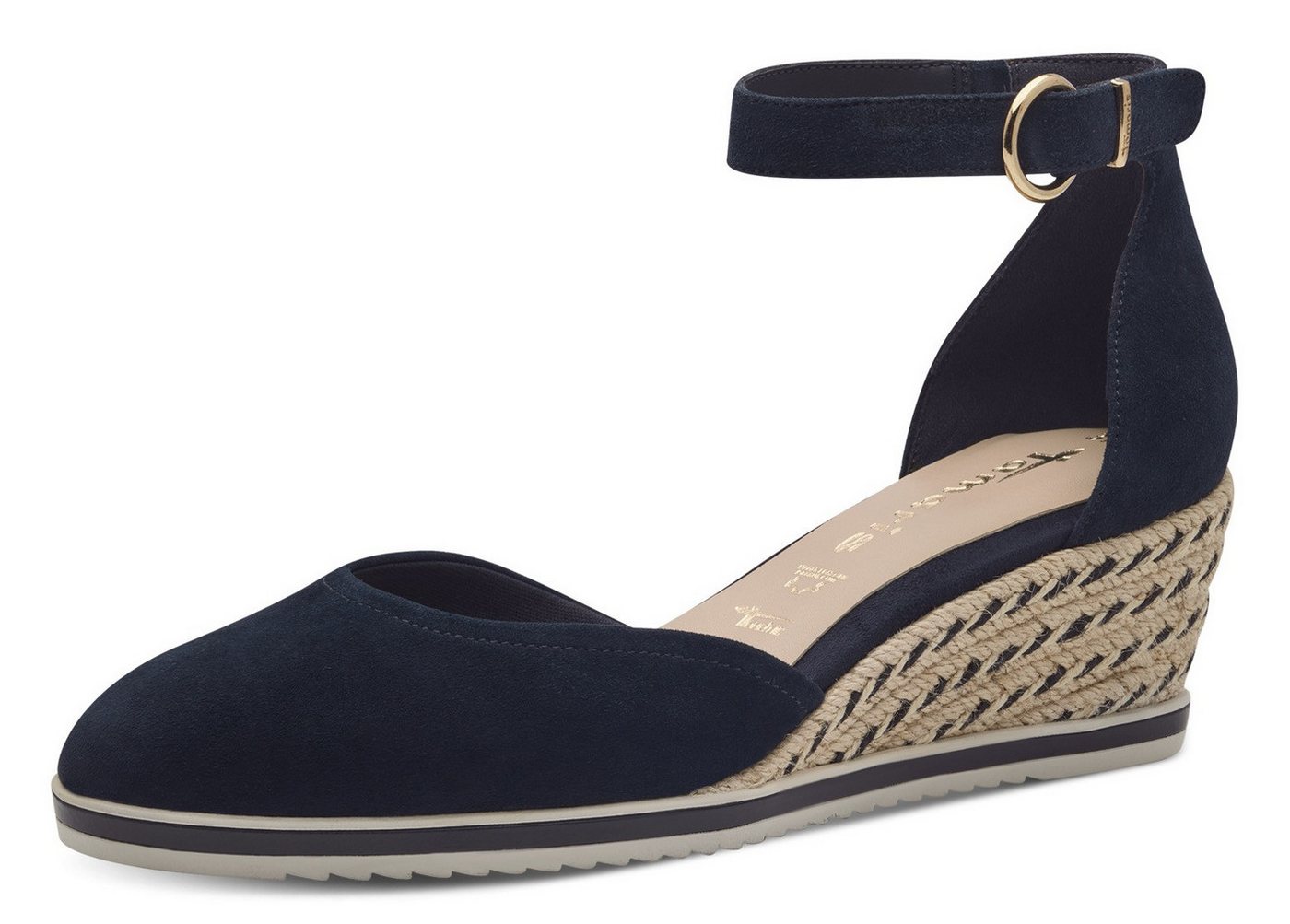 tamaris Keilpumps, Keilabsatz, Schlupfschuh, Riemchensandale mit modischem Jute-Besatz