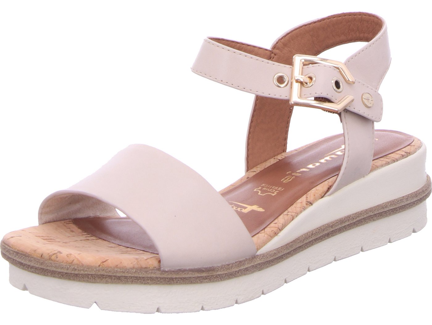 tamaris Keilsandalette echtes Leder (beige)