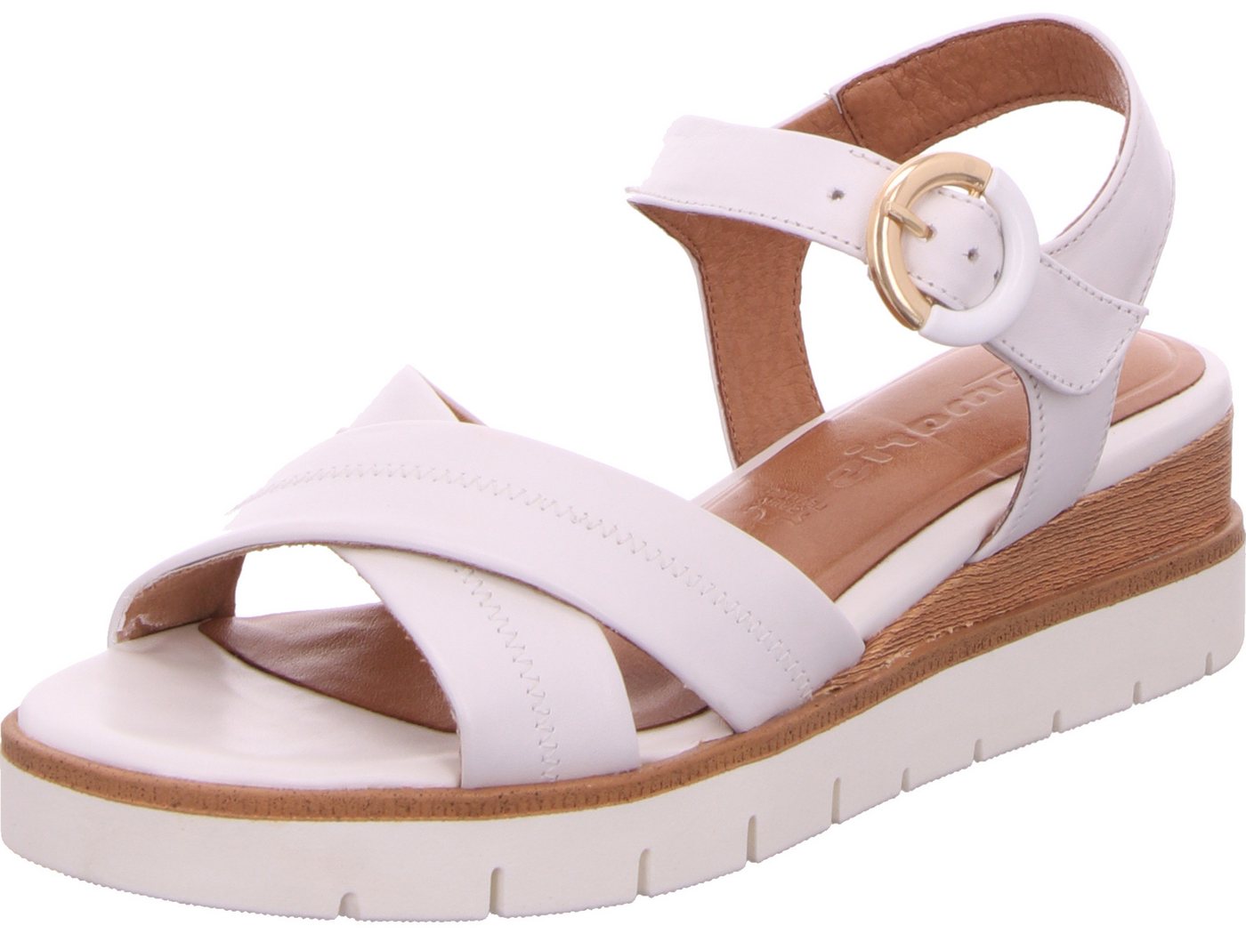 tamaris Keilsandalette echtes Leder (weiß)