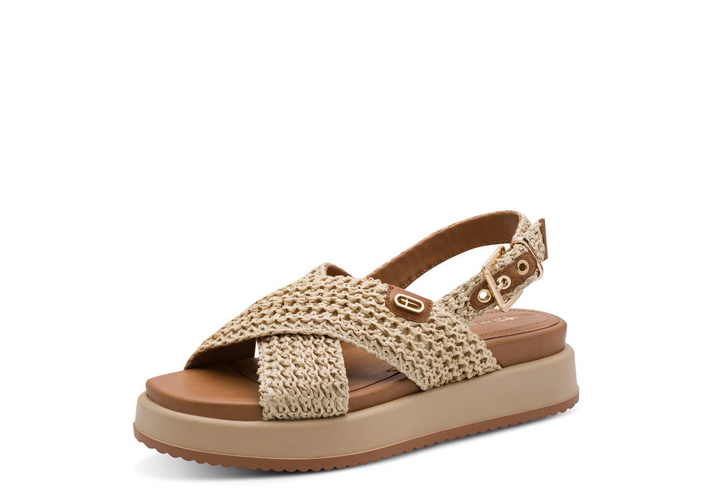 tamaris Keilsandalette, Plateau, Riemchensandale, Sommerschuh mit Kreuz-Bandage