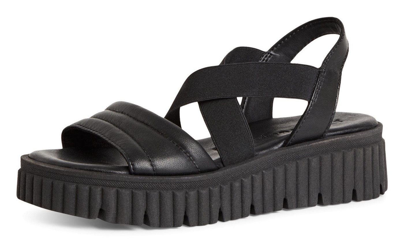 tamaris Keilsandalette, Plateau, Riemchensandale, Sommerschuh mit Kreuzbandage