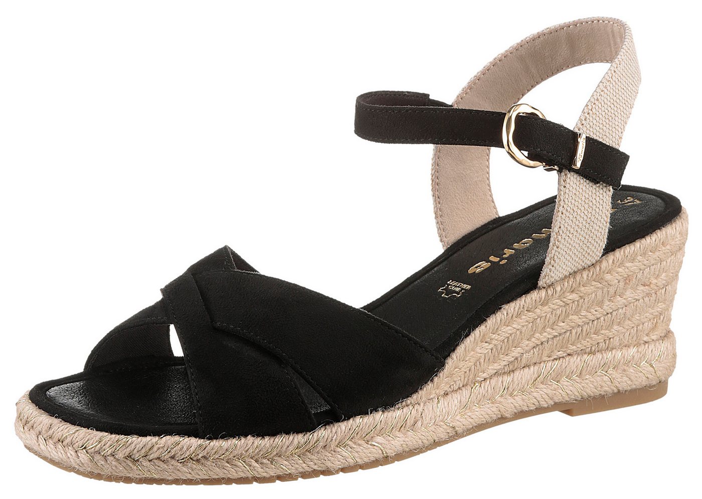 tamaris Keilsandalette, Riemchensandale, Sommerschuh mit modischer Kreuzbandage