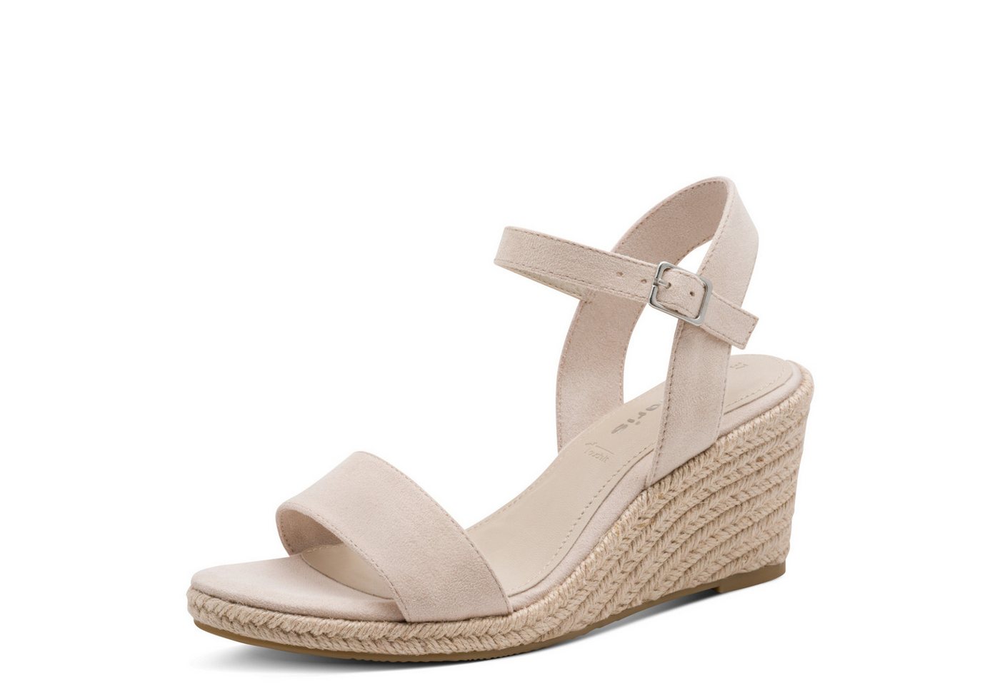 tamaris Keilsandalette, Sommerschuh, Riemchensandale, mit verstellbarem Riemchen (beige)