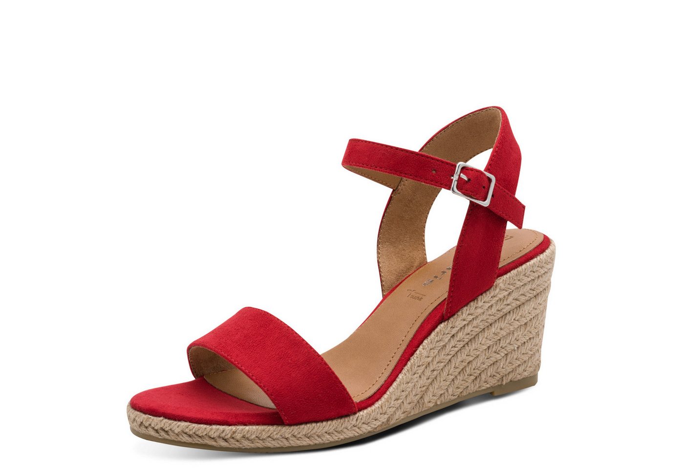 tamaris Keilsandalette, Sommerschuh, Riemchensandale, mit verstellbarem Riemchen (rot)