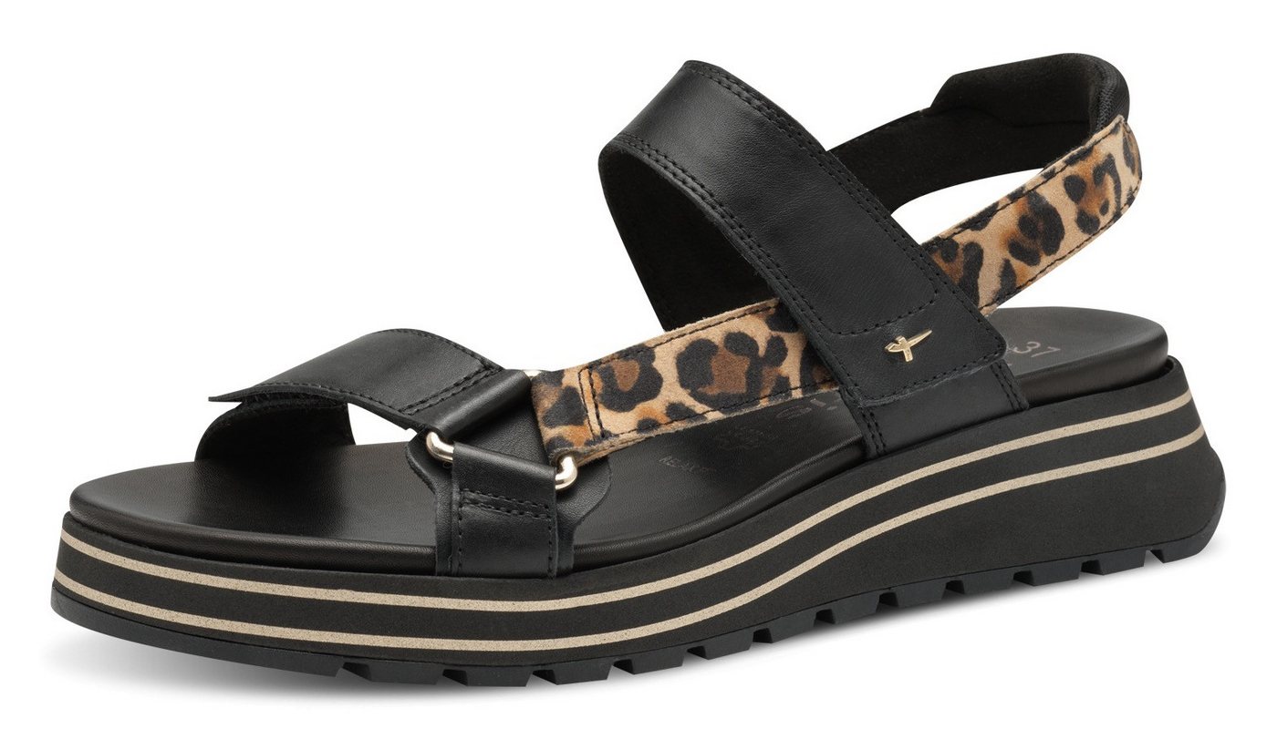 tamaris Keilsandalette, Trekkingsandale, Riemchensandale mit verstellbaren Klettverschlüssen