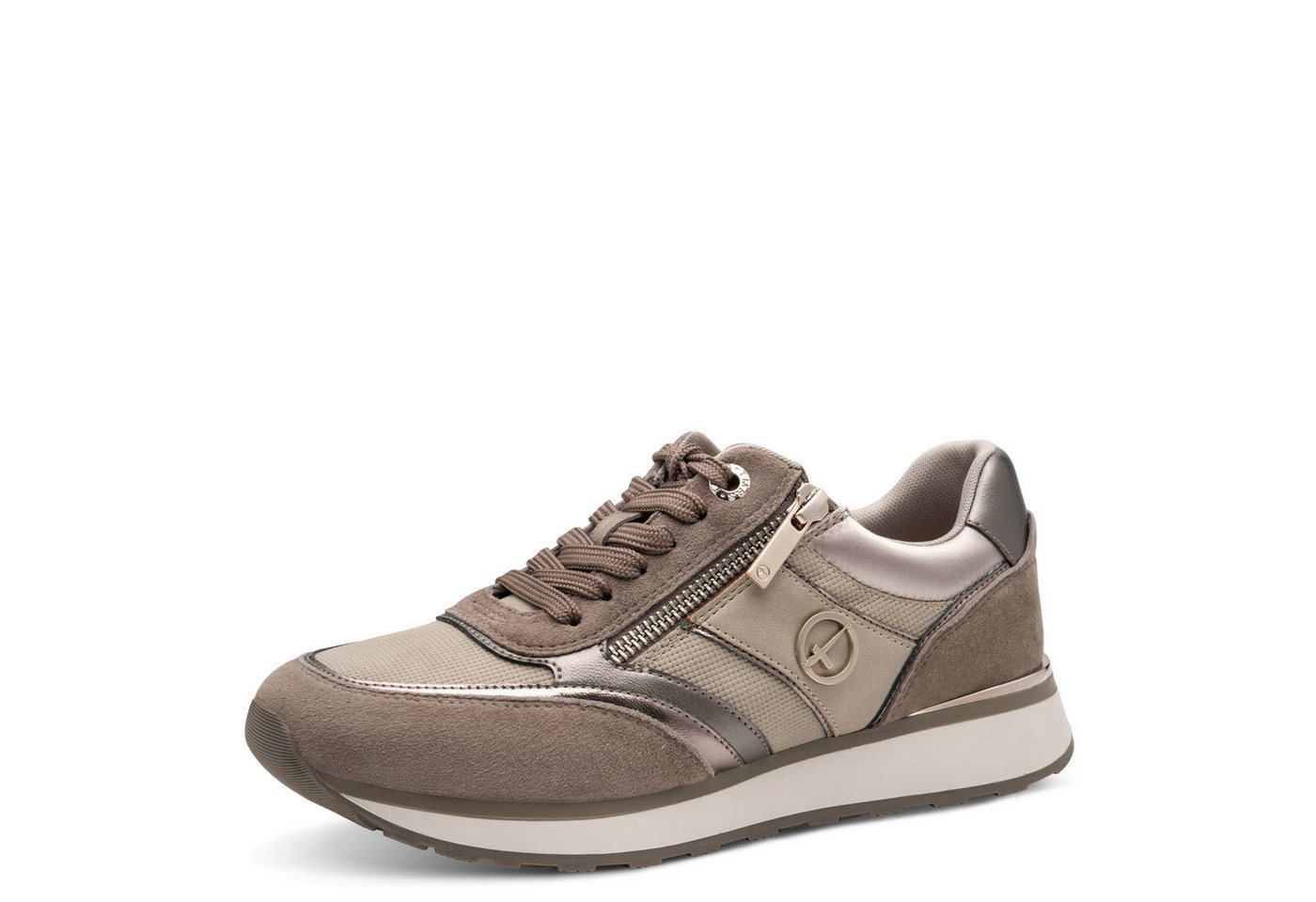 tamaris Keilsneaker, Freizeitschuh, Halbschuh, Schnürschuh mit Kontrastbesätzen (braun)