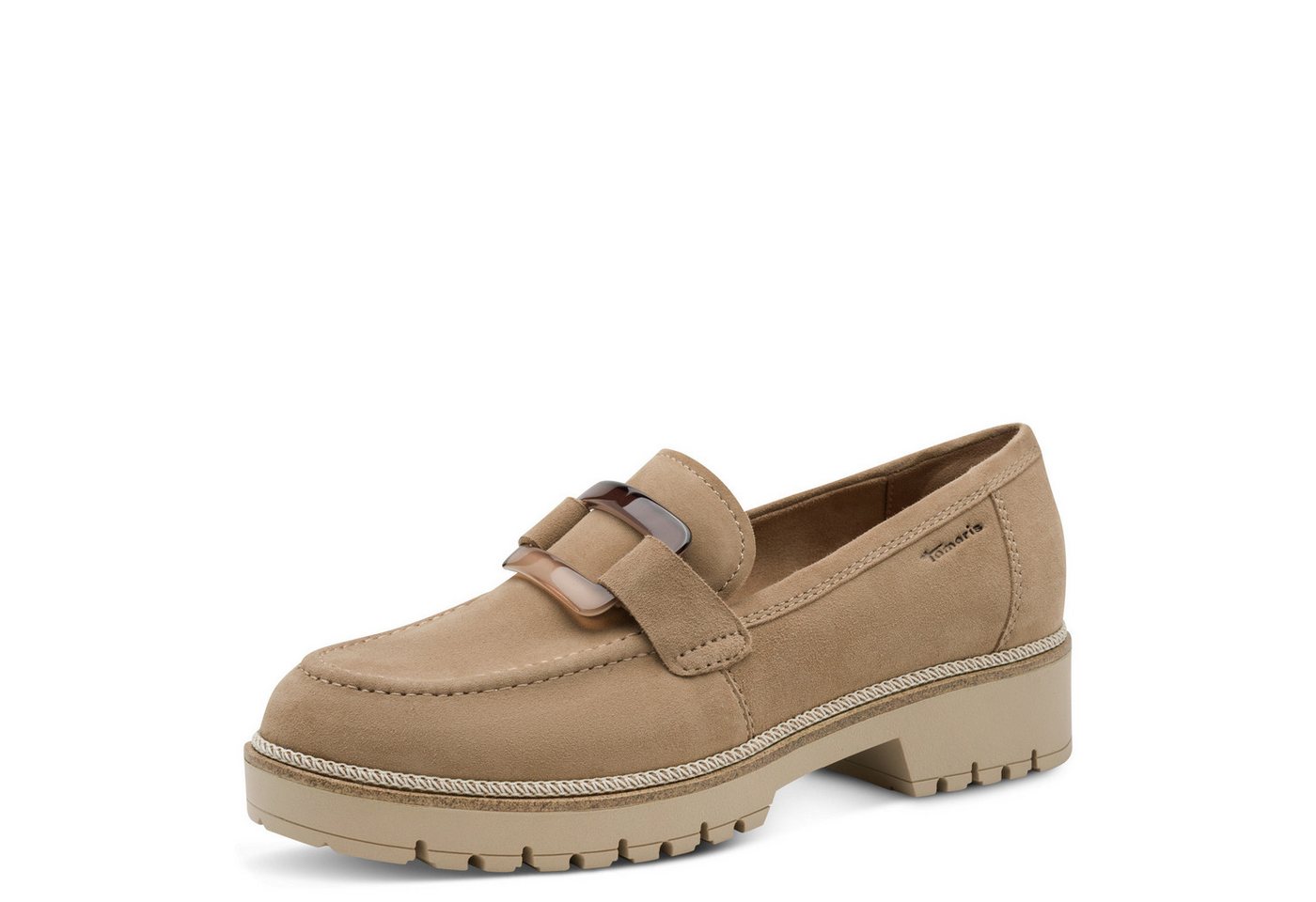 tamaris Loafer, Blockabsatz, Slipper, Businesschuh mit Touch-It-Ausstattung (beige)