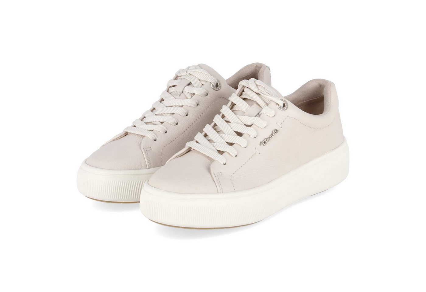 tamaris 1-23736-42-413 Damen Glattleder weiss Schnürschuh