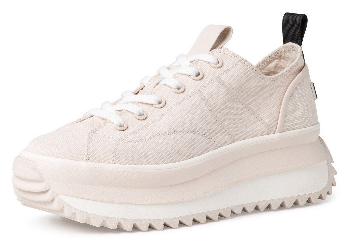 tamaris Milena Plateausneaker, Freizeitschuh, Halbschuh, Schnürschuh in veganer Verarbeitung (beige)