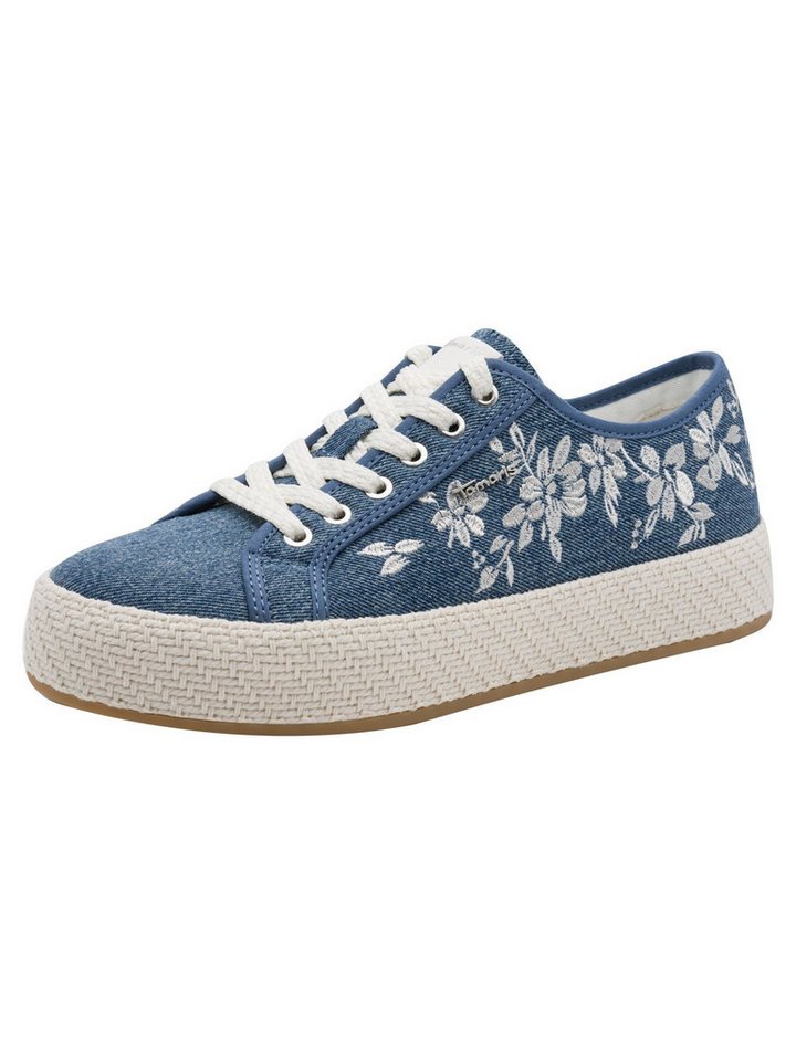 tamaris mit Schnürsenkel kein Absatz 1-23625-44 Sneaker (blau)