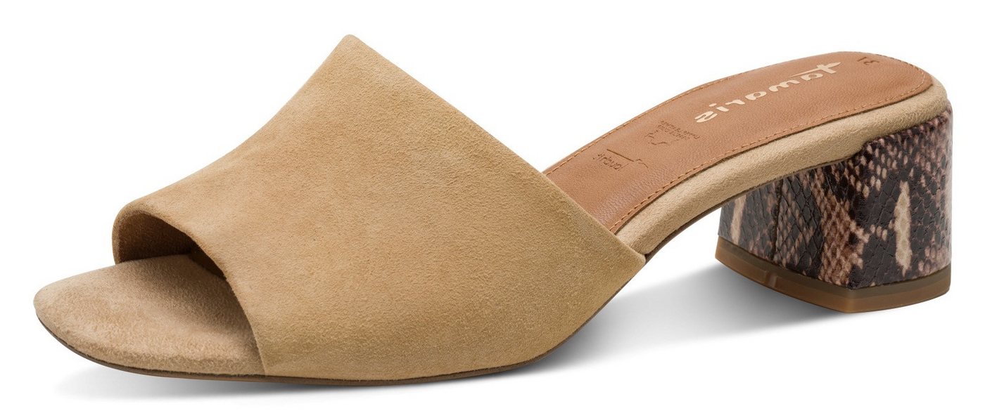 tamaris Pantolette Blockabsatz, Businessschuh, Abendschuh mit Touch it-Ausstattung (braun)
