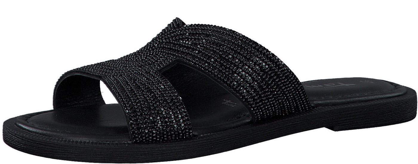 tamaris Pantolette, Blockabsatz, Festtagsschuh, Sommerschuh in funkelnder Optik