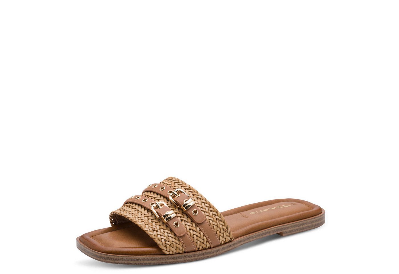 tamaris Pantolette Blockabsatz, Sommerschuh, Schlüpfschuh mit modischen Zierschnallen