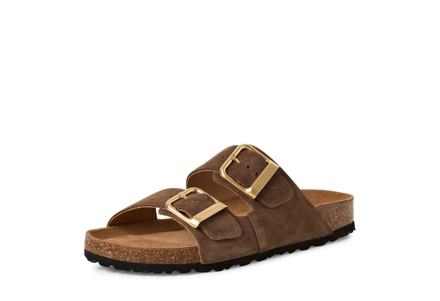 tamaris Pantolette Hausschuh, Schlappen mit zwei verstellbaren Schnallen (braun)