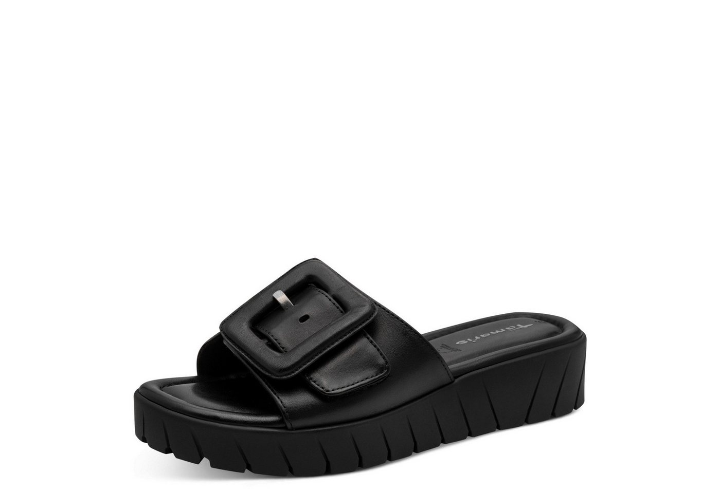 tamaris Pantolette Keilabsatz, Schlüpfschuh, Sommerschuh mit modischer Zierschnalle