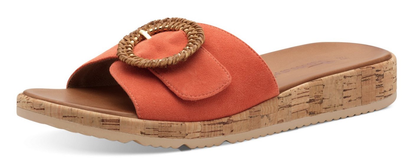 tamaris Pantolette Keilabsatz, Sommerschuh, Schlupfschuh mit hübscher Zierschnalle