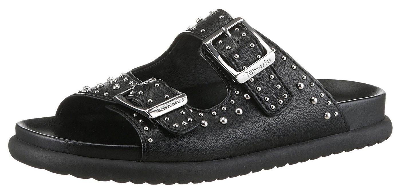 tamaris Pantolette, Plateau, Sommerschuh mit auffälligen Nieten besetzt