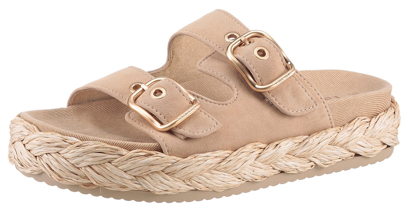tamaris Pantolette, Plateaus, Sommerschuh, Strandschuh mit vorgeformtem Fußbett