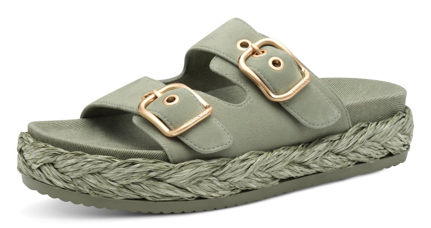 tamaris Pantolette, Plateaus, Sommerschuh, Strandschuh mit vorgeformtem Fußbett