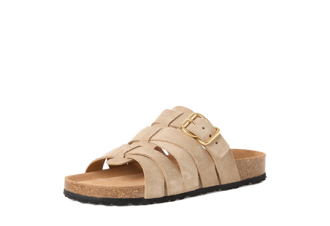 tamaris Pantolette Schlupfschuh, Hausschuh, Sommerschuh mit Veloursleder-Fußbett