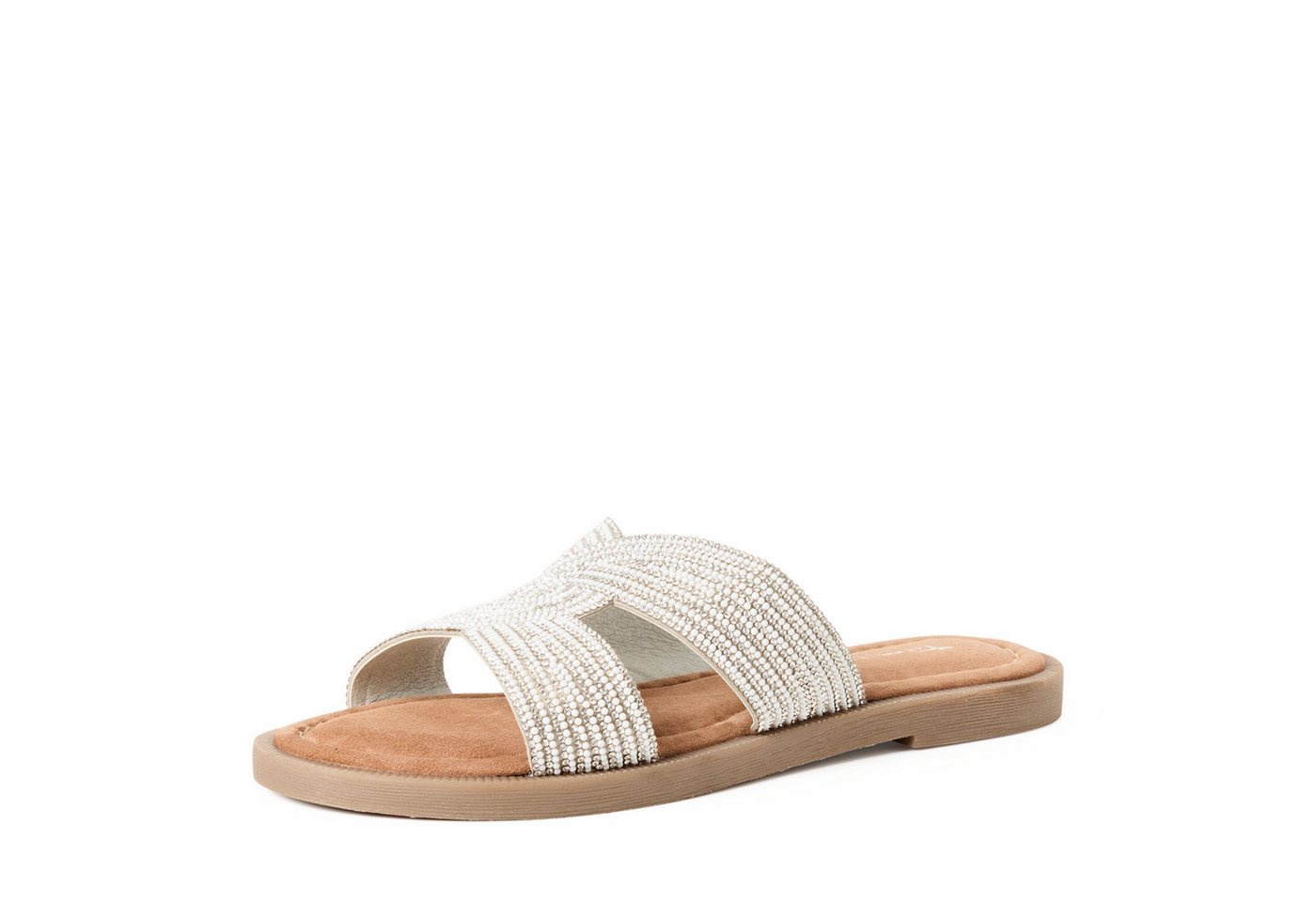 tamaris Pantolette Sommerschuh, Schlupfschuh, Flats mit Schmucksteine