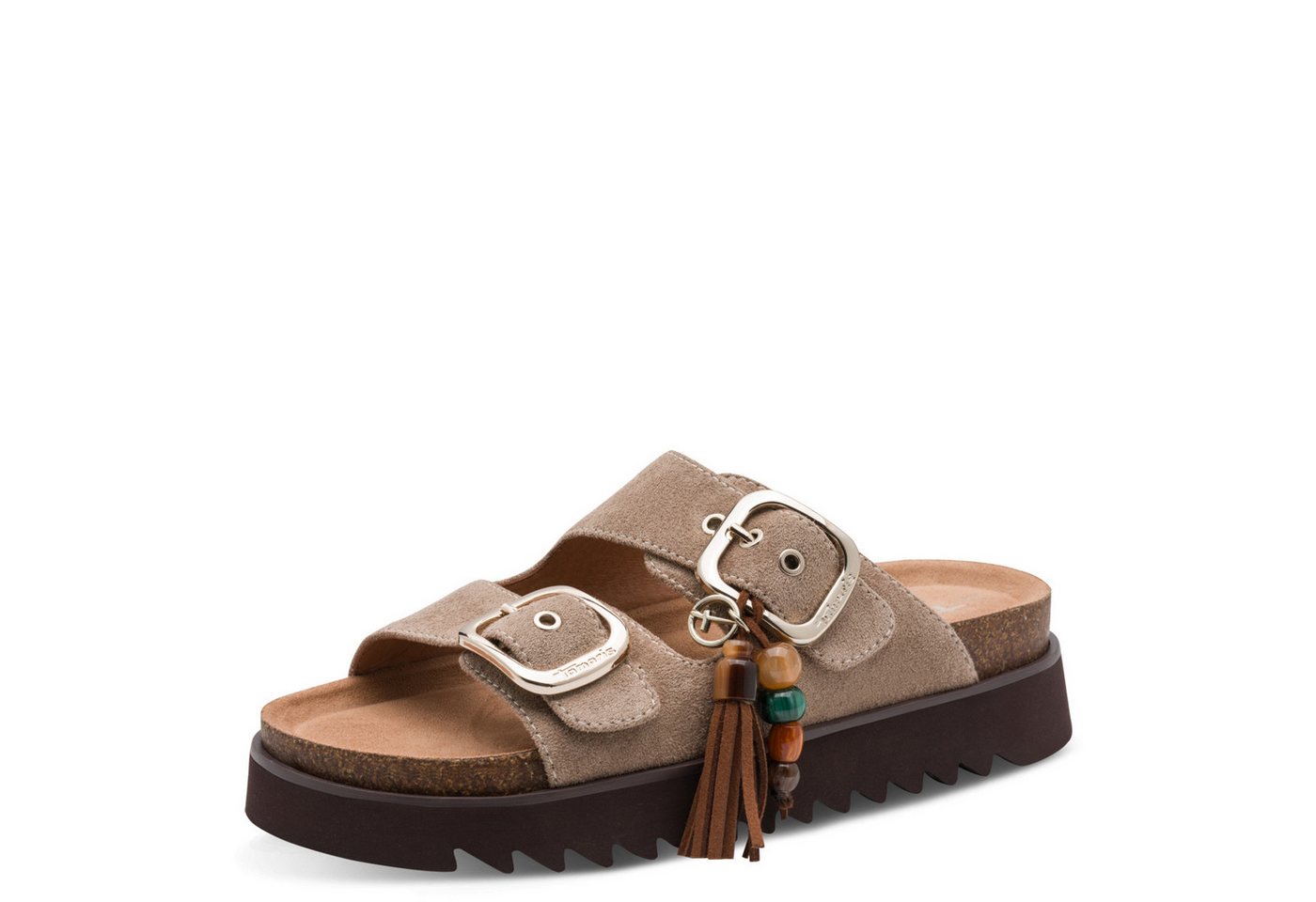 tamaris Pantolette Sommerschuh, Schlupfschuh mit Anhänger und Zierperlen