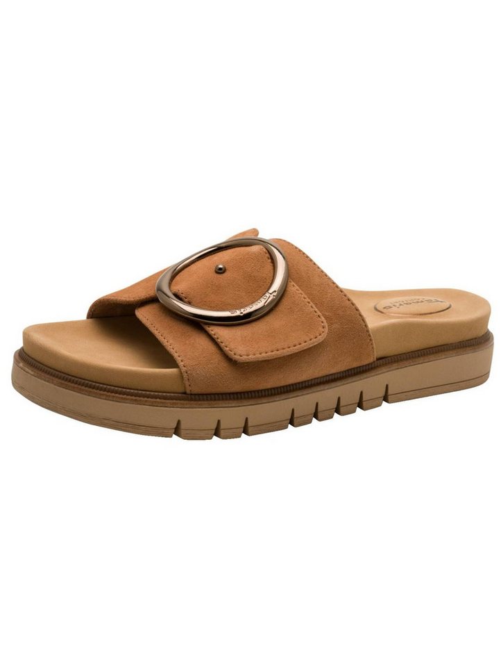 tamaris Pantoletten Leder Pantolette (braun)