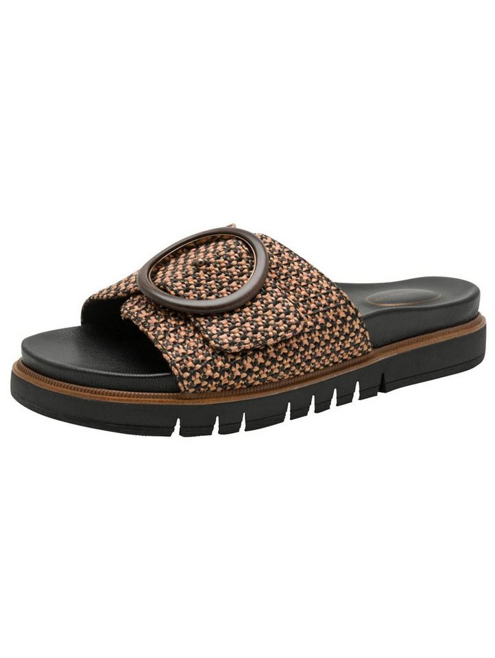 tamaris Pantoletten Textil Pantolette (braun/schwarz)