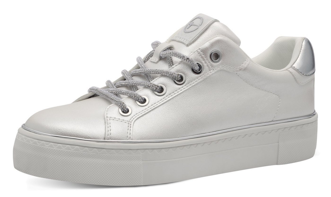 tamaris Plateausneaker, Freizeitschuh, Halbschuh, Schnürschuh, Kontrastbesatz an der Ferse