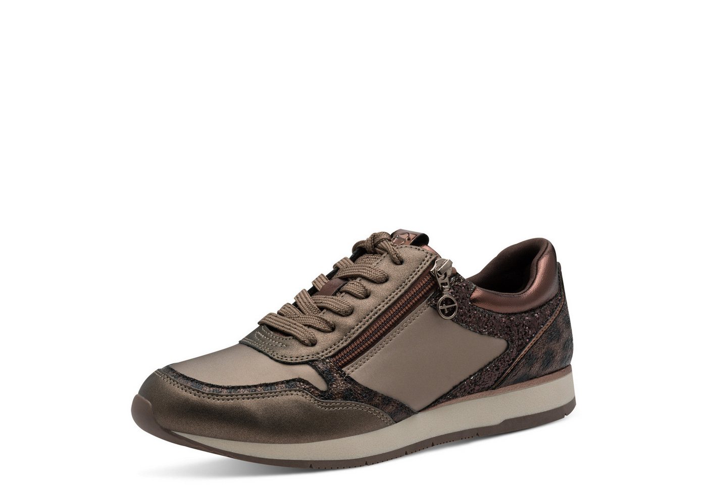 tamaris Plateausneaker, Freizeitschuh, Halbschuh, Schnürschuh mit dezenten Metallic-Details