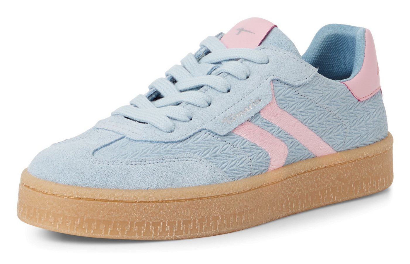 tamaris Plateausneaker, Freizeitschuh, Halbschuh, Schnürschuh mit gepolstertem Schaftrand (blau)