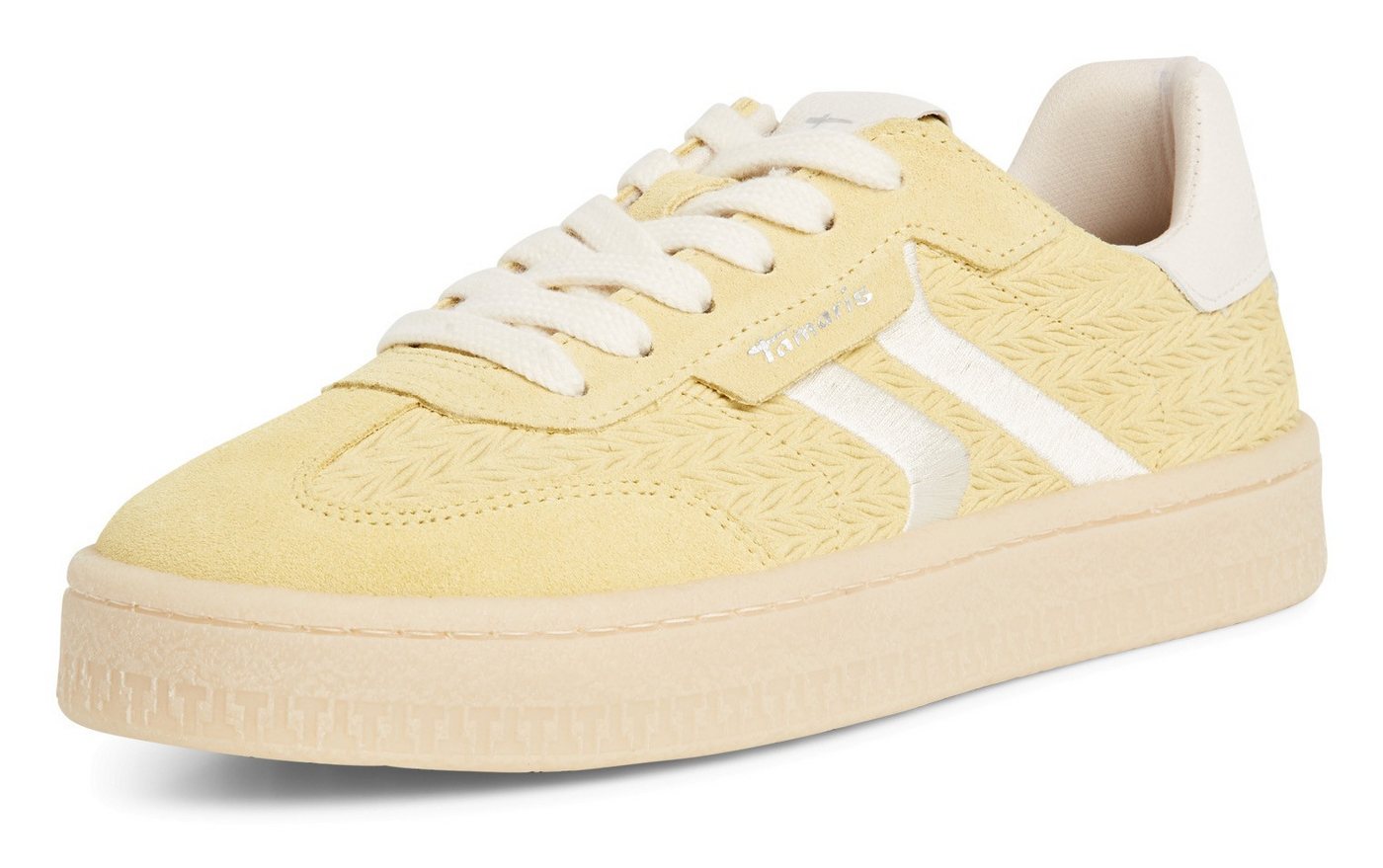 tamaris Plateausneaker, Freizeitschuh, Halbschuh, Schnürschuh mit gepolstertem Schaftrand (gelb)