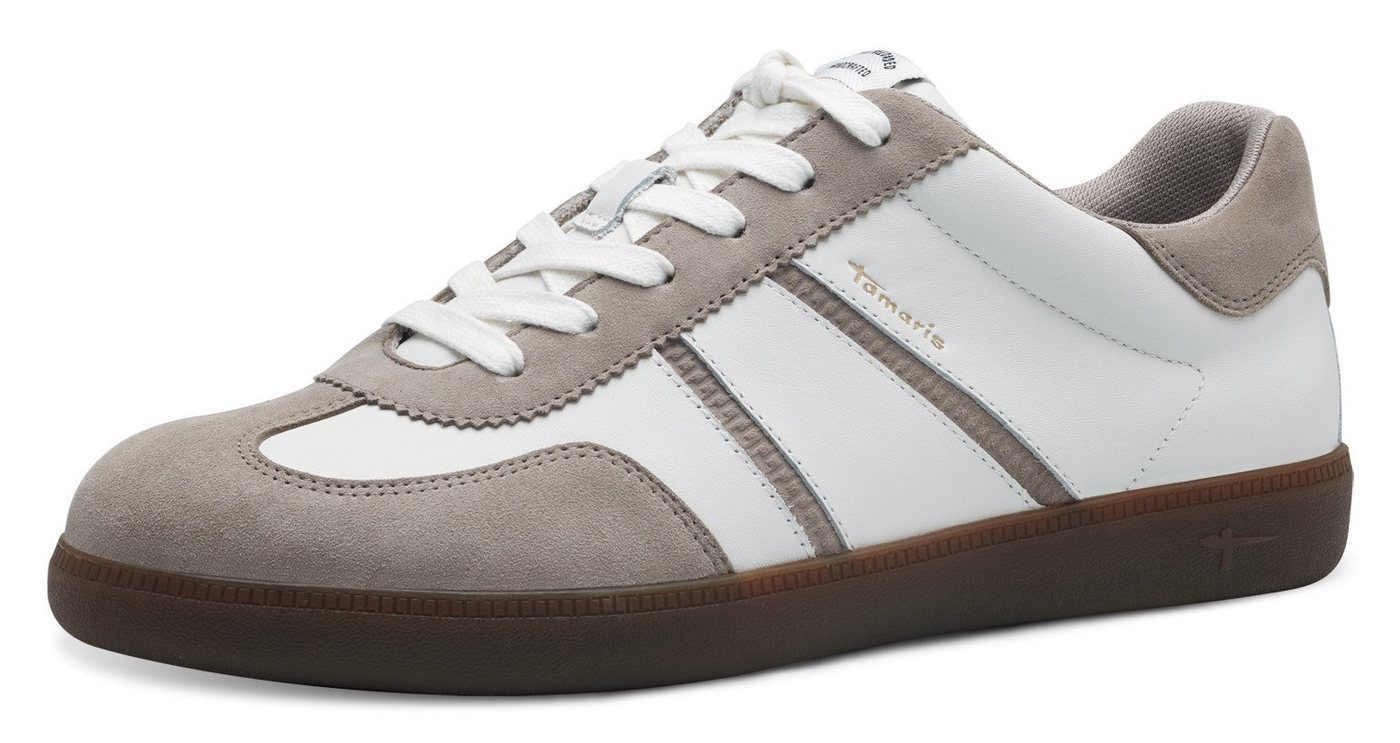 tamaris Plateausneaker, Freizeitschuh, Halbschuh, Schnürschuh mit gepolstertem Schaftrand (weiß)