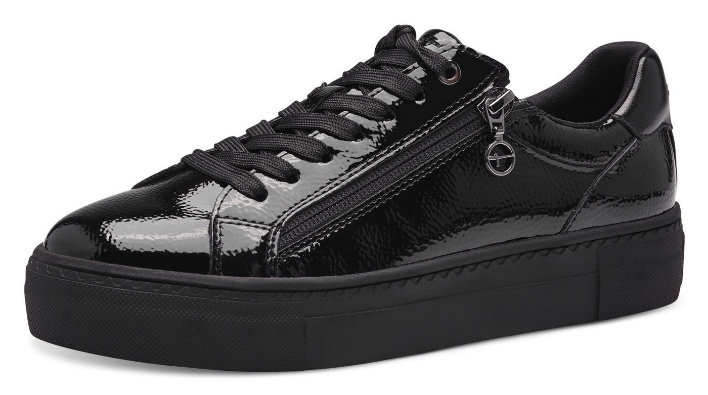 tamaris Plateausneaker Freizeitschuh, Halbschuh, Schnürschuh mit T-Logoanhänger