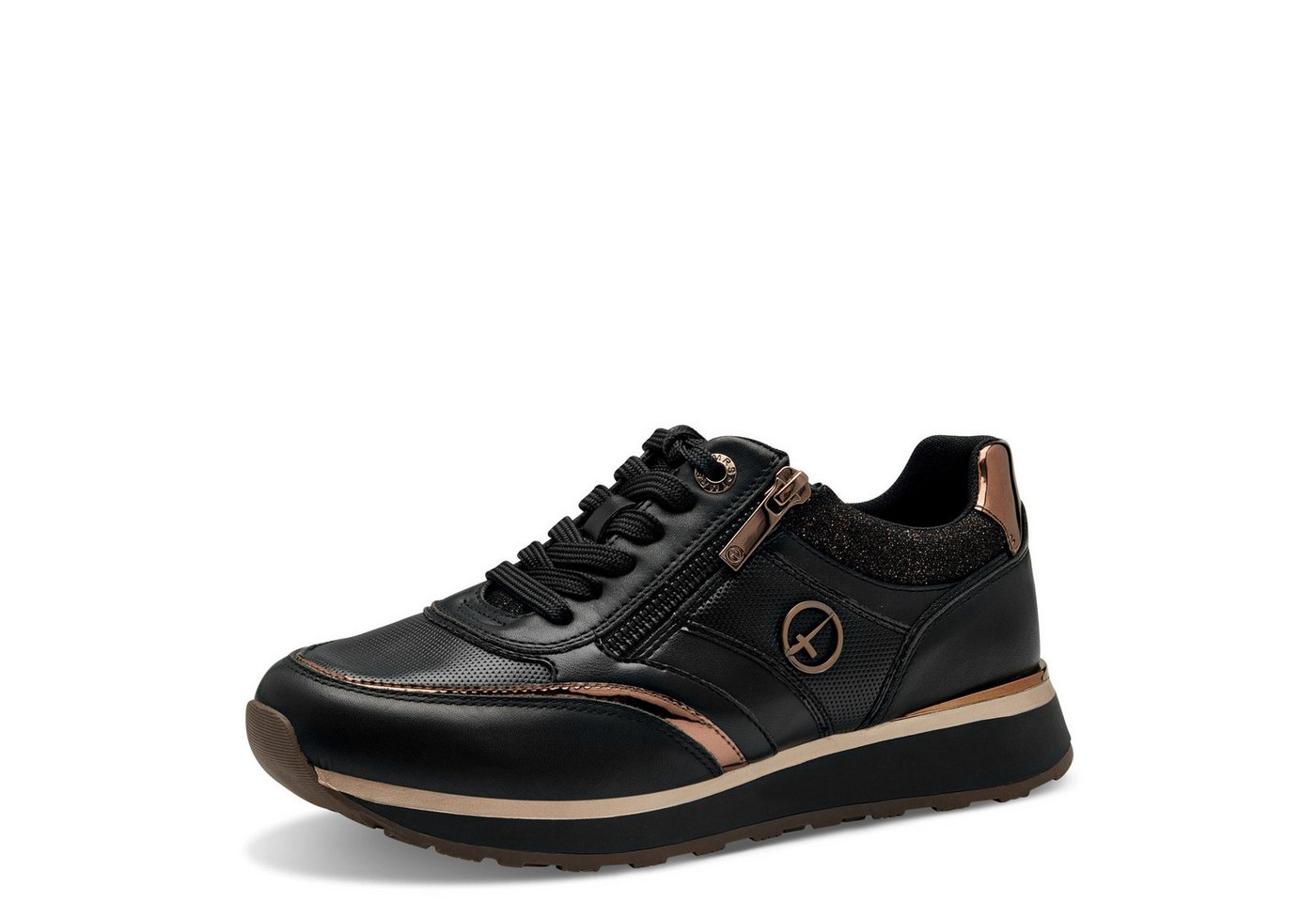 tamaris Plateausneaker, Schnürschuh, Halbschuh, Freizeitschuh mit Außenreißverschluss