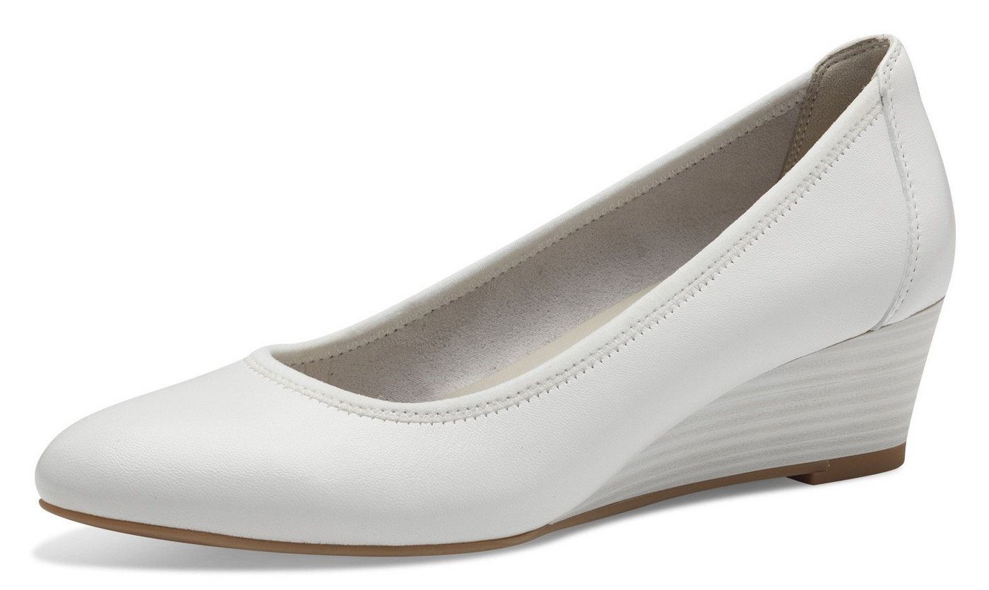 tamaris Pumps, Keilabsatz, Halbschuh, Schlupfschuh mit komfortablem Elastikeinfass